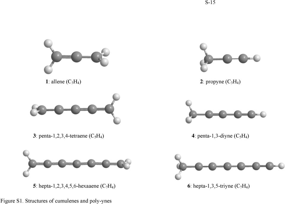 4 ) 5: hepta-1,2,3,4,5,6-hexaaene (C 7 H 4 ) 6: