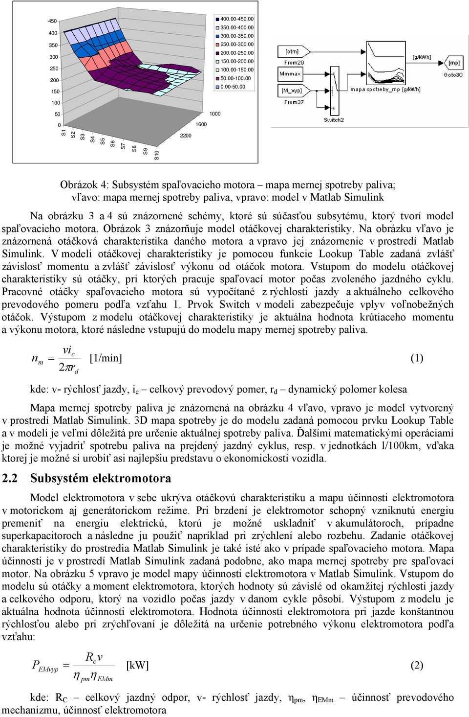 Na obrázku 3 a 4 sú znázornené schémy, ktoré sú súčasťou subsytému, ktorý tvorí model spaľovacieho motora. Obrázok 3 znázorňuje model otáčkovej charakteristiky.