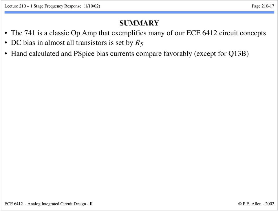 circuit concepts DC bias in almost all transistors is set by R 5