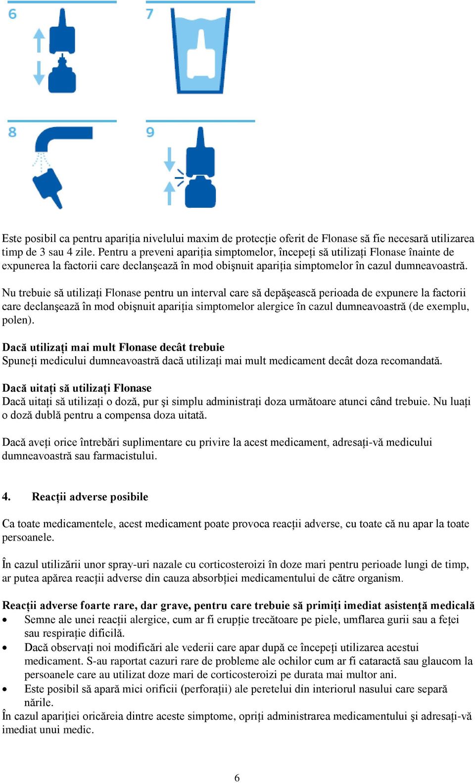 Nu trebuie să utilizaţi Flonase pentru un interval care să depăşească perioada de expunere la factorii care declanşează în mod obişnuit apariţia simptomelor alergice în cazul dumneavoastră (de