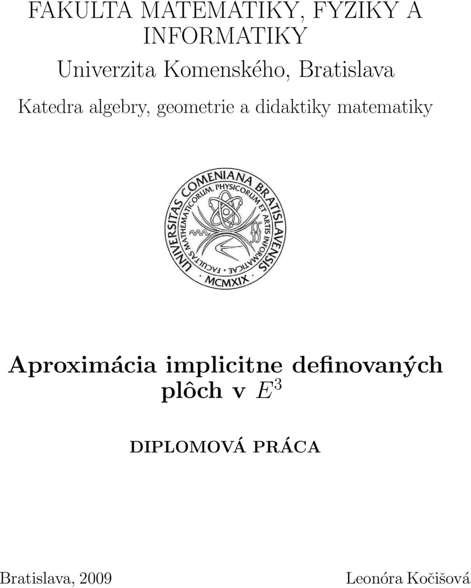 didaktiky matematiky Aproximácia implicitne