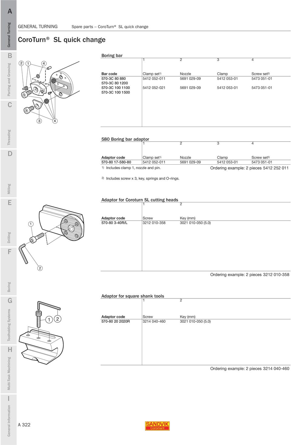 17-580-80 5412 052-011 5691 029-09 5412 053-01 5473 051-01 1) Includes clamp 1, nozzle and pin. Ordering example: 2 pieces 5412 252 011 2) Includes screw x 3, key, springs and O-rings.