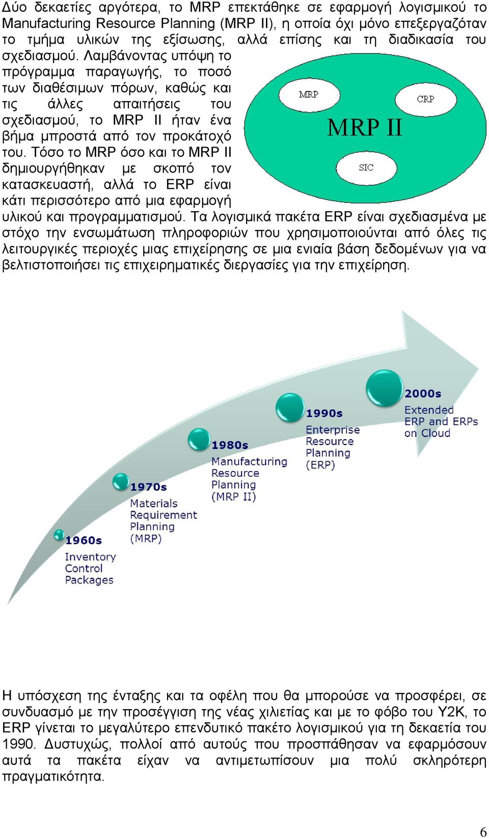 Σφζν ην MRP φζν θαη ην MRP II δεκηνπξγήζεθαλ κε ζθνπφ ηνλ θαηαζθεπαζηή, αιιά ην ERP είλαη θάηη πεξηζζφηεξν απφ κηα εθαξκνγή πιηθνχ θαη πξνγξακκαηηζκνχ.