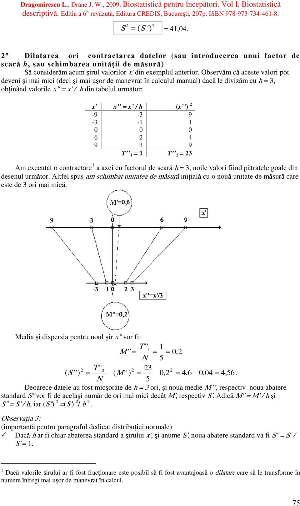 Observăm că aceste valori pot deveni şi mai mici (deci şi mai uşor de manevrat în calculul manual) dacă le divizăm cu h =, obţinând valorile x" = x' / h din tabelul următor: x x = x / h (x ) - - 6 -