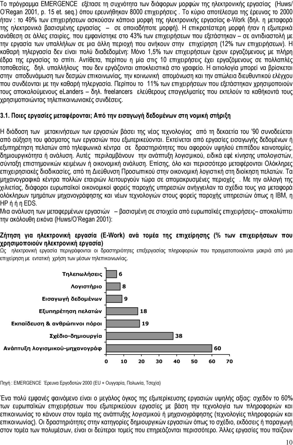 η μεταφορά της ηλεκτρονικά βασισμένης εργασίας σε οποιαδήποτε μορφή).