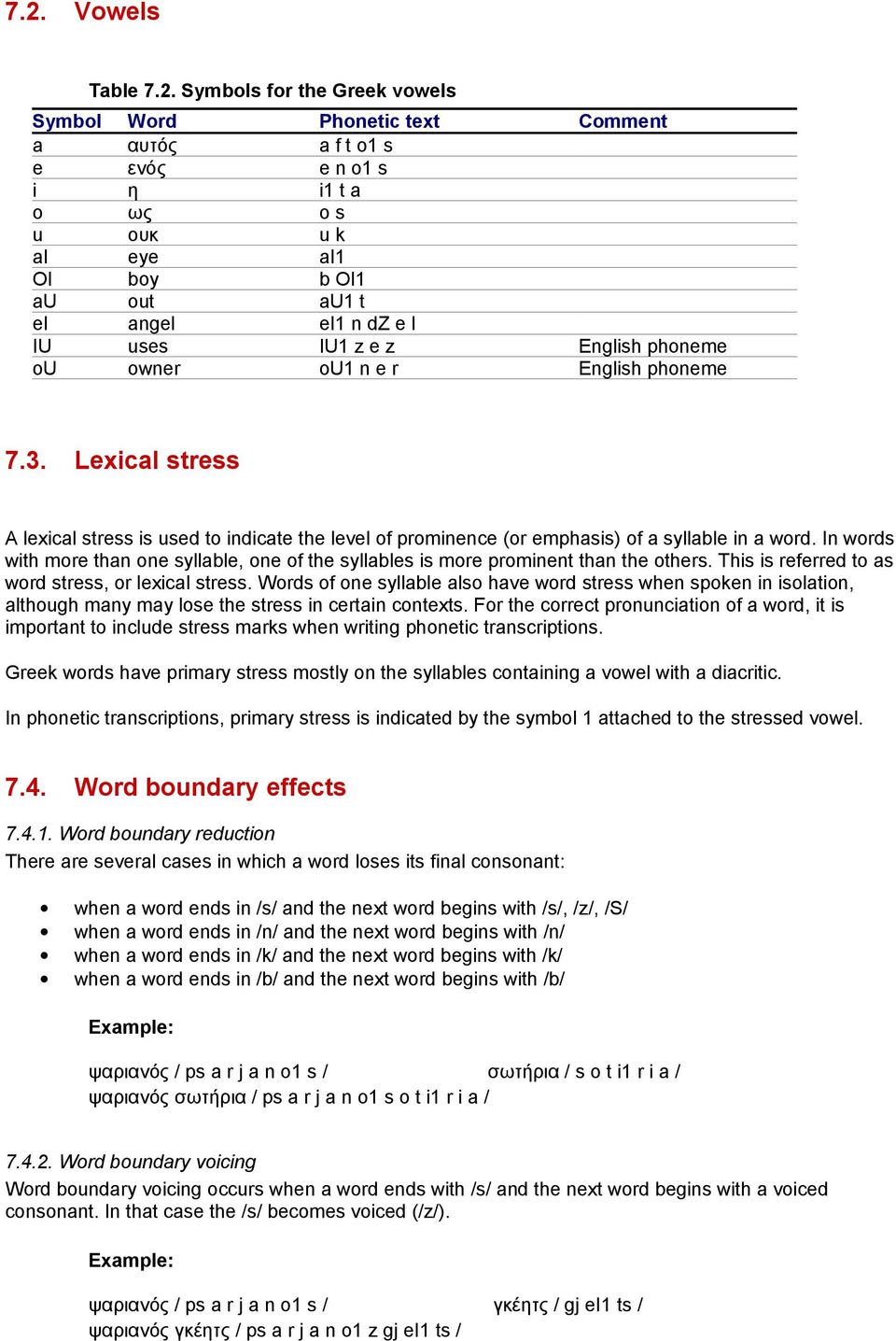 words with more than one syllable, one of the syllables is more prominent than the others This is referred to as word stress, or lexical stress Words of one syllable also have word stress when spoken