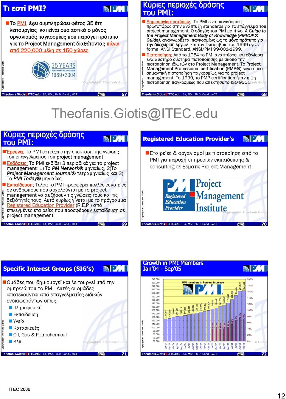 ΟοδηγόςτουPMI με τίτλο, A Guide to the Project Body of Knowledge (PMBOK Guide), αναγνωρίζεται παγκοσμίως ως το μόνο πρότυπο για την διαχείριση έργων και τον Σεπτέμβριο του 1999 έγινε formal ANSI