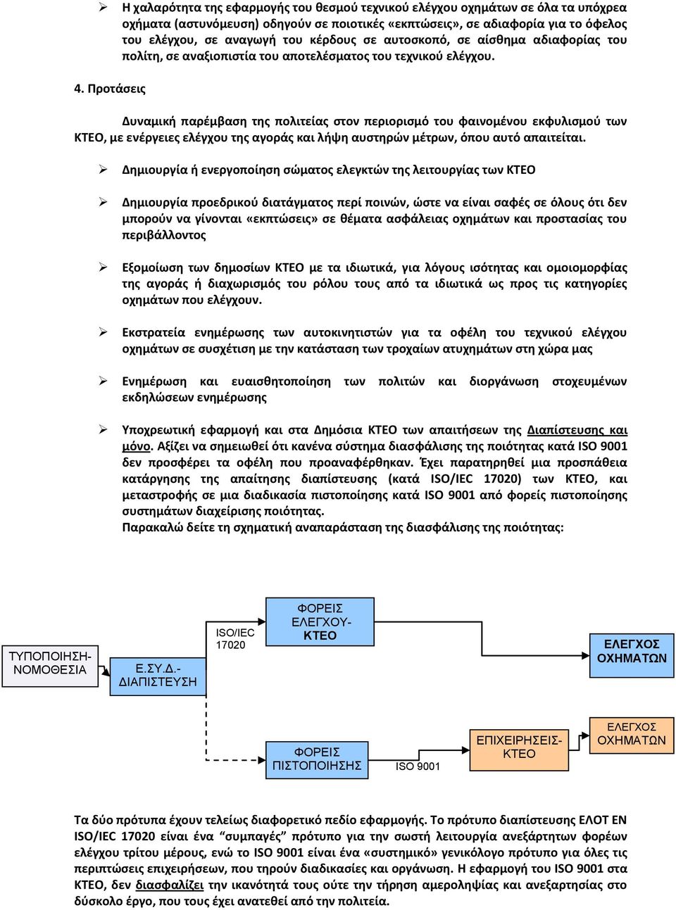 Ρροτάςεισ Δυναμικι παρζμβαςθ τθσ πολιτείασ ςτον περιοριςμό του φαινομζνου εκφυλιςμοφ των ΚΤΕΟ, με ενζργειεσ ελζγχου τθσ αγοράσ και λιψθ αυςτθρϊν μζτρων, όπου αυτό απαιτείται.