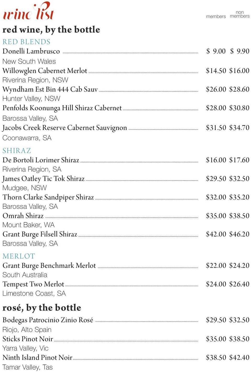 00 $17.60 Riverina Region, SA James Oatley Tic Tok Shiraz $29.50 $32.50 Mudgee, NSW Thorn Clarke Sandpiper Shiraz $32.00 $35.20 Barossa Valley, SA Omrah Shiraz $35.00 $38.