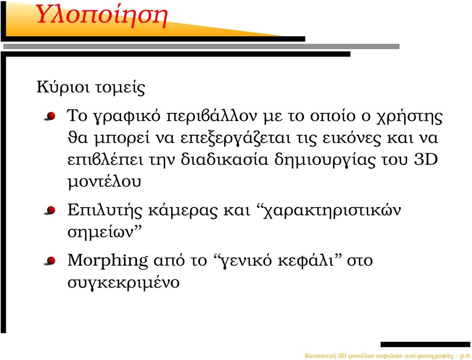 3D µοντέλου Επιλυτής κάµερας και χαρακτηριστικών σηµείων Morphing από το