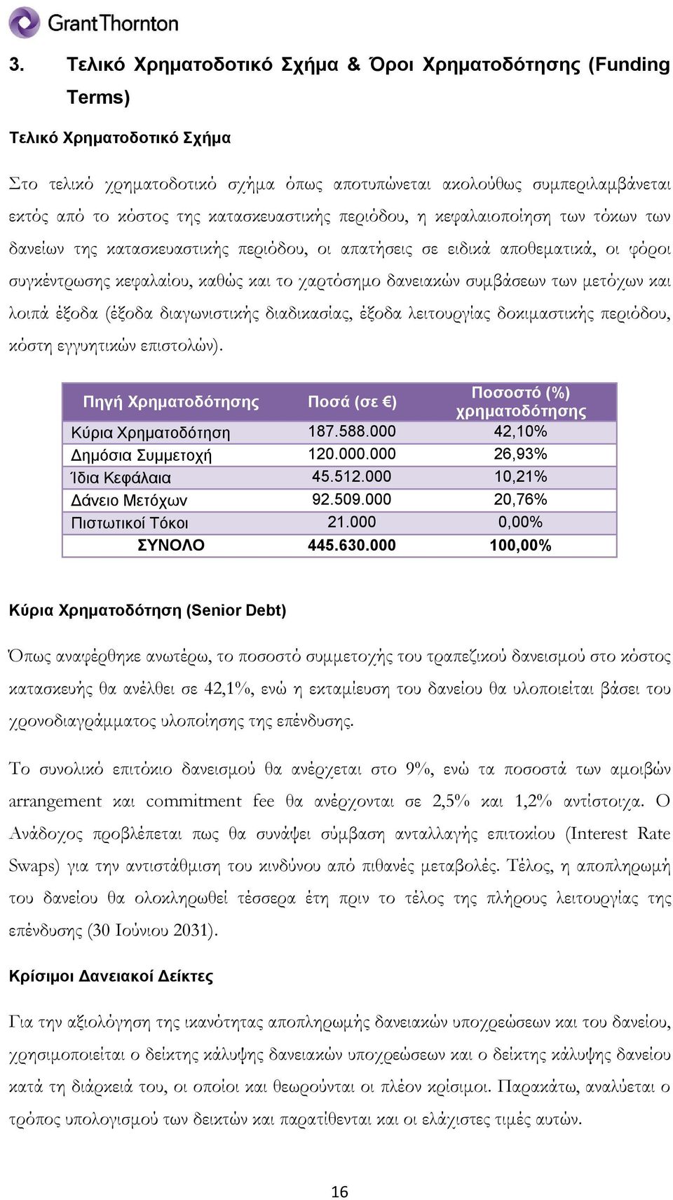 συμβάσεων των μετόχων και λοιπά έξοδα (έξοδα διαγωνιστικής διαδικασίας, έξοδα λειτουργίας δοκιμαστικής περιόδου, κόστη εγγυητικών επιστολών).