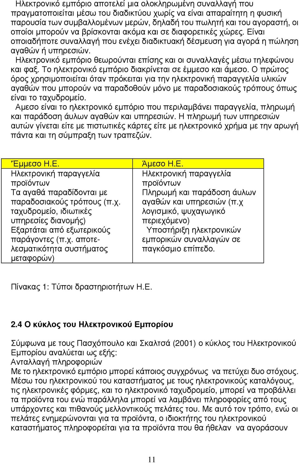 Ηλεκτρονικό εµπόριο θεωρούνται επίσης και οι συναλλαγές µέσω τηλεφώνου και φαξ. Το ηλεκτρονικό εµπόριο διακρίνεται σε έµµεσο και άµεσο.