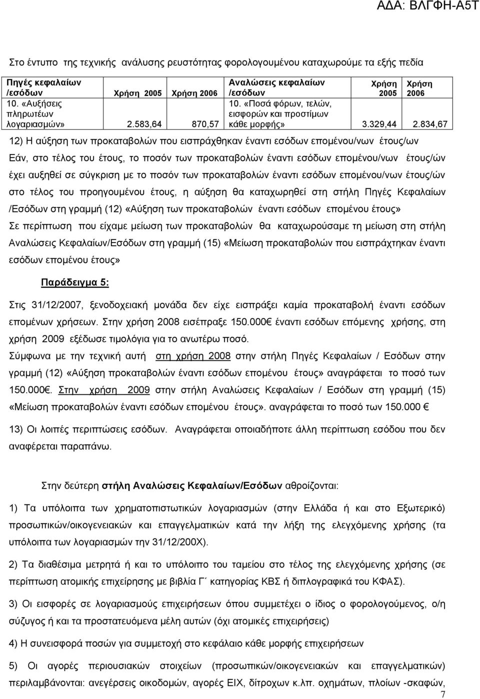 834,67 12) Η αύξηση των προκαταβολών που εισπράχθηκαν έναντι εσόδων επομένου/νων έτους/ων Εάν, στο τέλος του έτους, το ποσόν των προκαταβολών έναντι εσόδων επομένου/νων έτους/ών έχει αυξηθεί σε