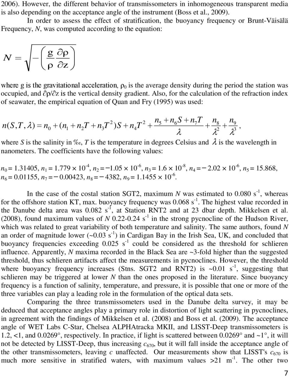 0 is the average density during the period the station was occupied, and ρ/ z is the vertical density gradient.