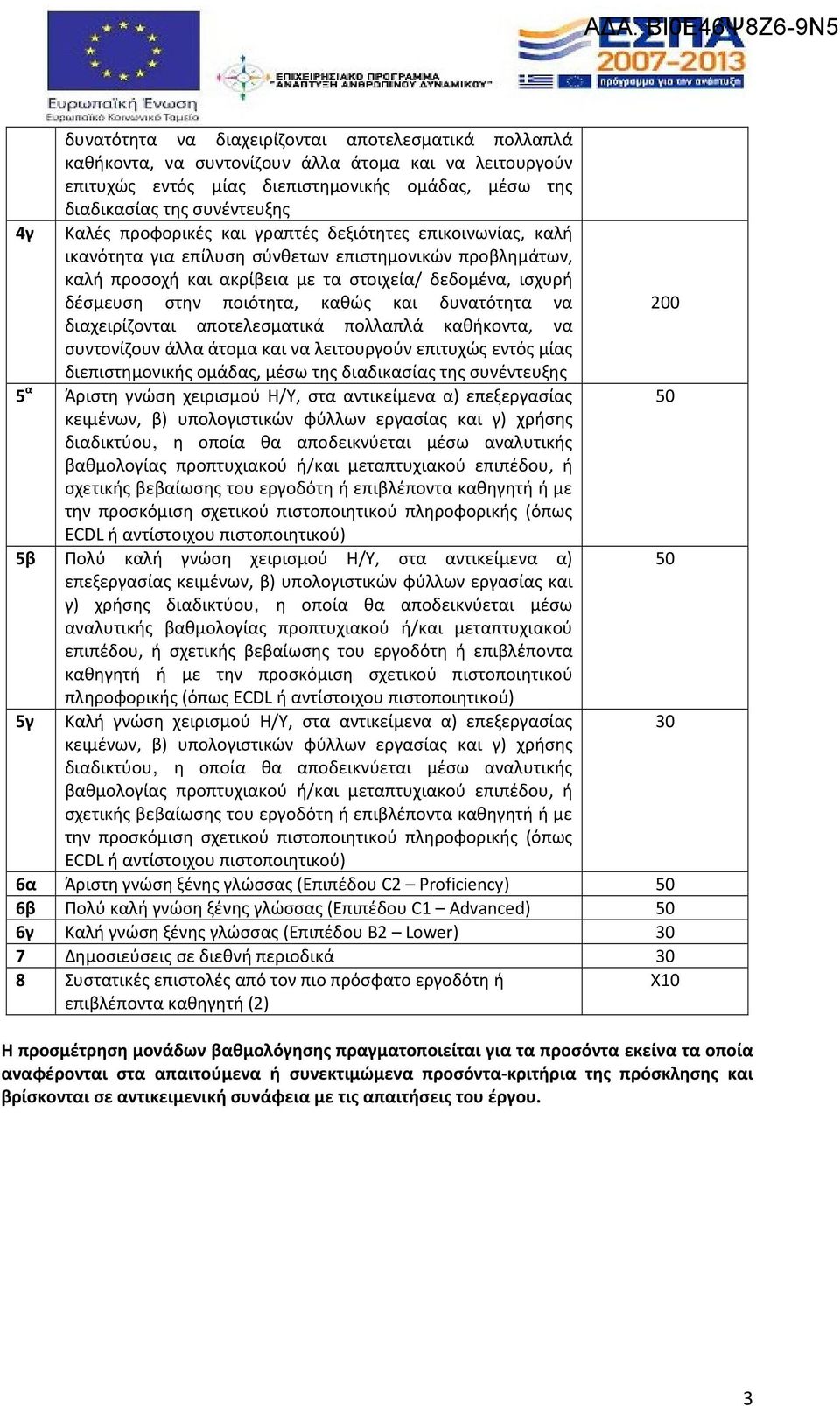 και δυνατότητα να 200 διαχειρίζονται αποτελεσματικά πολλαπλά καθήκοντα, να συντονίζουν άλλα άτομα και να λειτουργούν επιτυχώς εντός μίας διεπιστημονικής ομάδας, μέσω της διαδικασίας της συνέντευξης 5