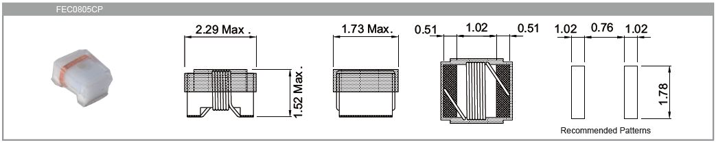 Wire Wound Ceramic Chip Inductors WLCW2012 Series Wire Wound Ceramic Chip Inductors WLCW2012 Series WLCW2012 Recoend Pattern Part Number (nh) Test Freq. Q Min. Test Freq. SRF (GHz) Min.