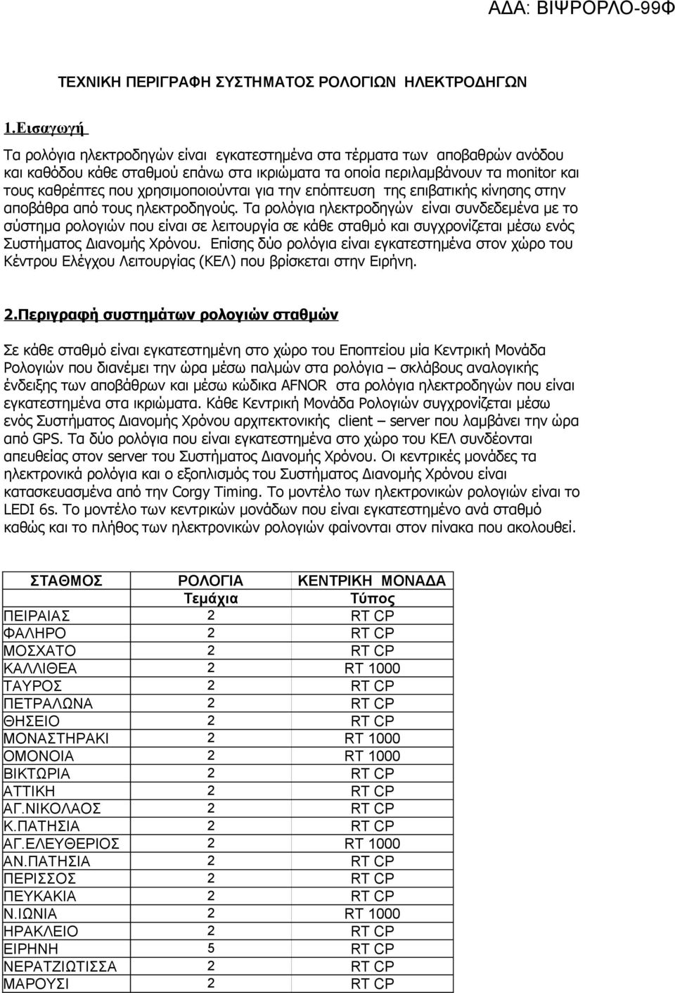 χρησιμοποιούνται για την επόπτευση της επιβατικής κίνησης στην αποβάθρα από τους ηλεκτροδηγούς.