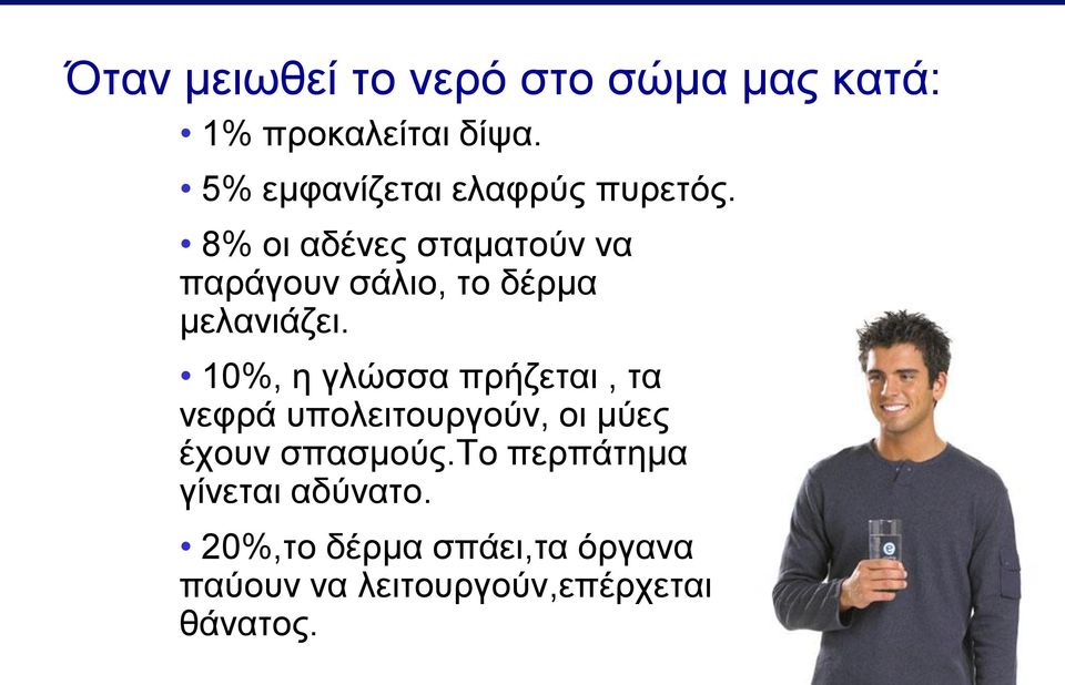 8% νη αδέλεο ζηακαηνύλ λα παξάγνπλ ζάιην, ην δέξκα κειαληάδεη.