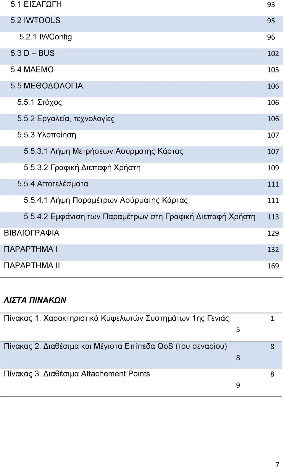 Αποτελέσματα 5.5.4.1 Λήψη Παραμέτρων Ασύρματης Κάρτας 111 5.5.4.2 Εμφάνιση των Παραμέτρων στη Γραφική Διεπαφή Χρήστη 113 ΒΙΒΛΙΟΓΡΑΦΙΑ 129 ΠΑΡΑΡΤΗΜΑ Ι 132 ΠΑΡΑΡΤΗΜΑ ΙΙ 169 ΛΙΣΤΑ ΠΙΝΑΚΩΝ 1 Πίνακας 1.