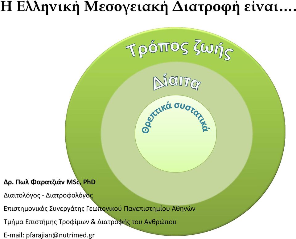 Επιστημονικός Συνεργάτης Γεωπονικού Πανεπιστημίου Αθηνών