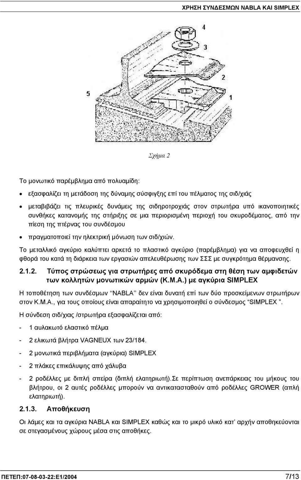 Το μεταλλικό αγκύριο καλύπτει αρκετά το πλαστικό αγκύριο (παρέμβλημα) για να αποφευχθεί η φθορά του κατά τη διάρκεια των εργασιών απελευθέρωσης των ΣΣΣ με συγκρότημα θέρμανσης. 2.