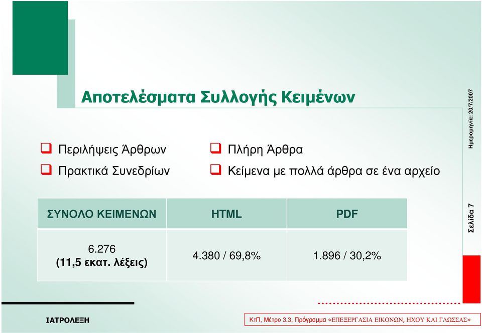 Κείµεναµεπολλάάρθρασεένααρχείο ΣΥΝΟΛΟ ΚΕΙΜΕΝΩΝ HTML