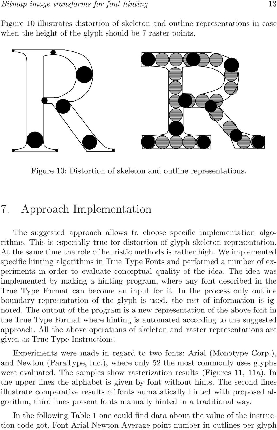 This is especially true for distortion of glyph skeleton representation. At the same time the role of heuristic methods is rather high.