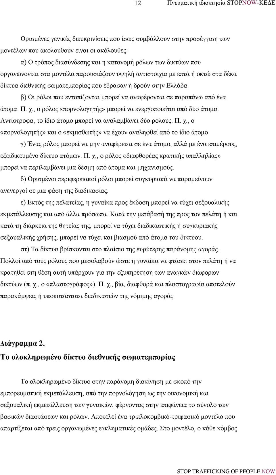 β) Οι ρόλοι που εντοπίζονται µπορεί να αναφέρονται σε παραπάνω από ένα άτοµα. Π. χ., ο ρόλος «πορνολογητής» µπορεί να ενεργοποιείται από δύο άτοµα.