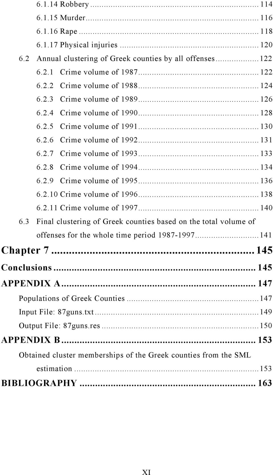 .. 134 6.2.9 Crime volume of 1995... 136 6.2.10 Crime volume of 1996... 138 6.2.11 Crime volume of 1997... 140 6.
