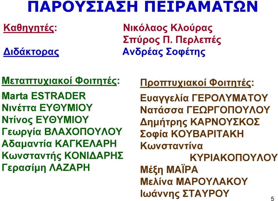 ΒΛΑΧΟΠΟΥΛΟΥ Αδαμαντία ΚΑΓΚΕΛΑΡΗ Κωνσταντής ΚΟΝΙ ΑΡΗΣ Γερασίμη ΛΑΖΑΡΗ Προπτυχιακοί Φοιτητές: Ευαγγελία