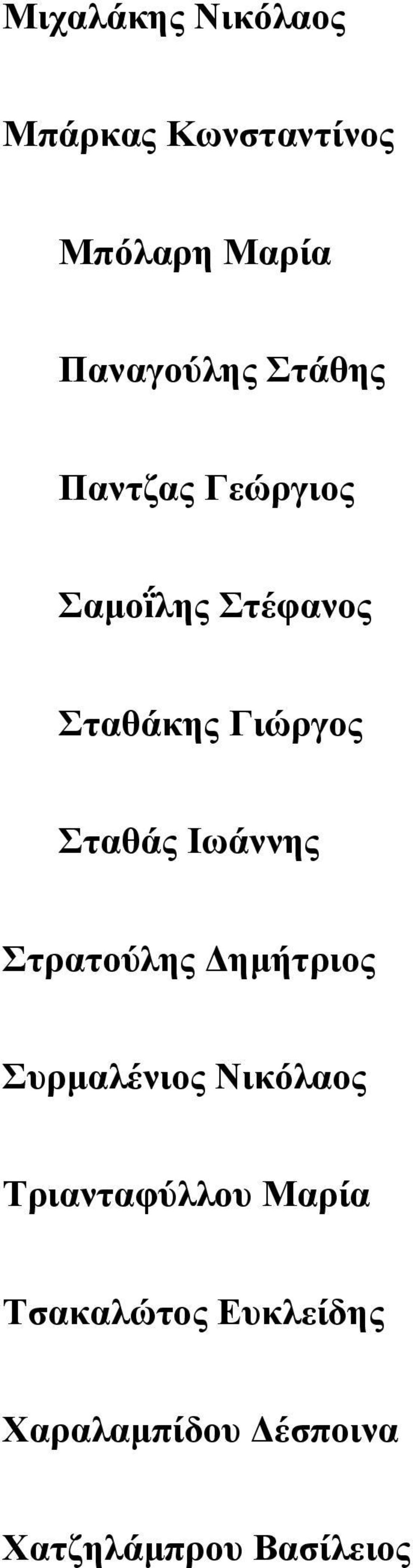 Ιωάννης Στρατούλης Δημήτριος Συρμαλένιος Νικόλαος Τριανταφύλλου