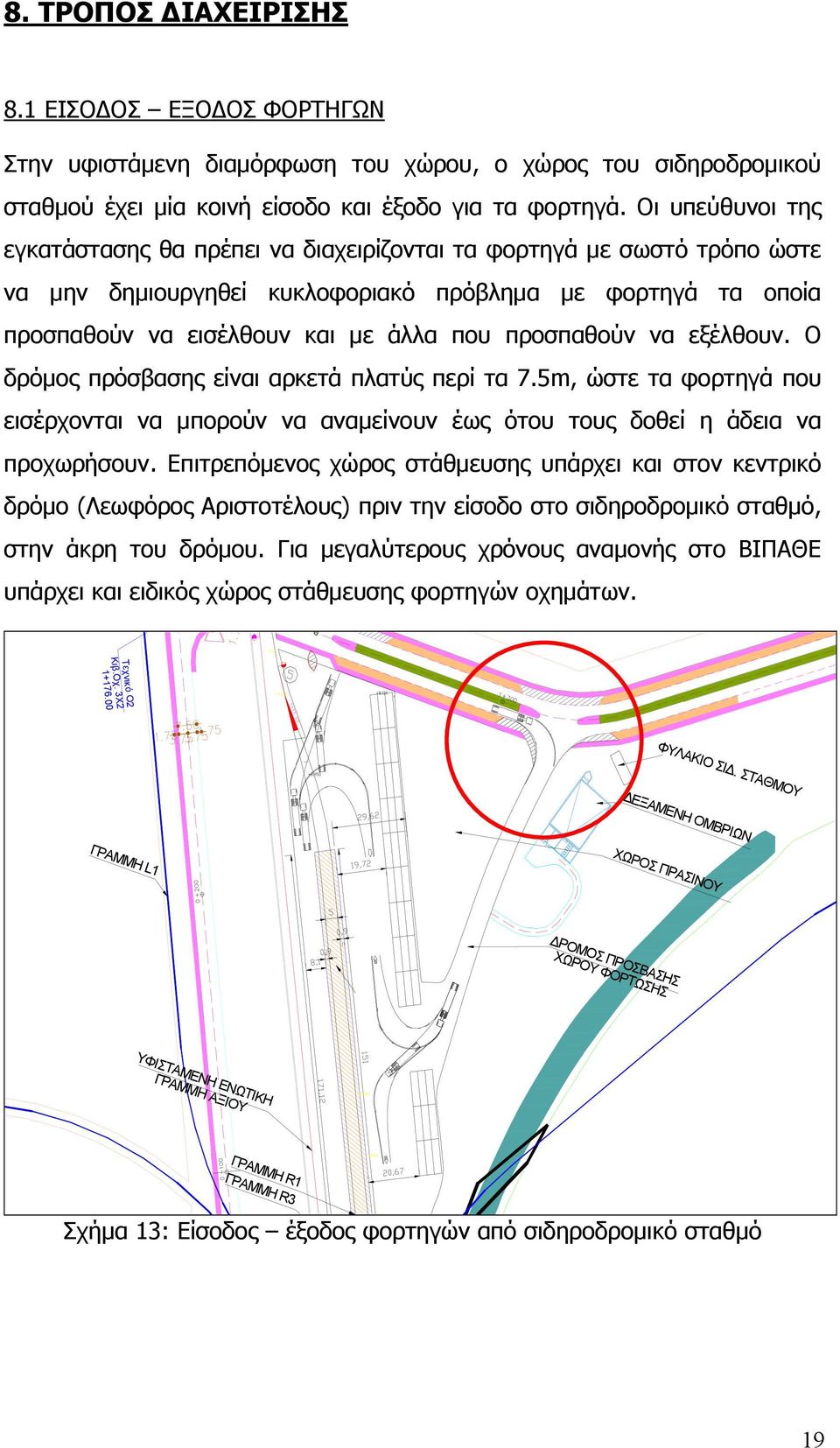 Οι υπεύθυνοι της εγκατάστασης θα πρέπει να διαχειρίζονται τα φορτηγά με σωστό τρόπο ώστε να μην δημιουργηθεί κυκλοφοριακό πρόβλημα με φορτηγά τα οποία προσπαθούν να εισέλθουν και με άλλα που