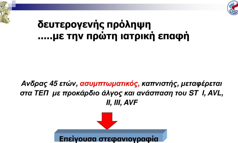 ασυµπτωµατικός, καπνιστής, µεταφέρεται στα ΤΕΠ µε