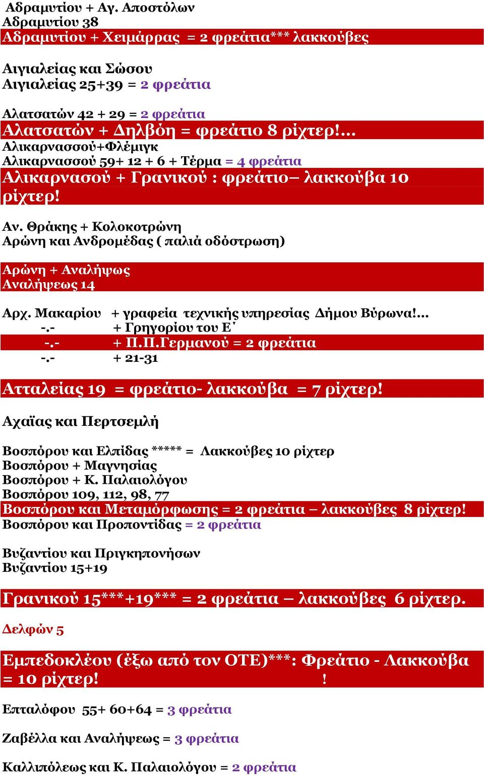 ... Αιηθαξλαζζνύ+Φιέκηγθ Αιηθαξλαζζνύ 59+ 12 + 6 + Σέξκα = 4 θξεάηηα Αιηθαξλαζνύ + Γξαληθνύ : θξεάηην ιαθθνύβα 10 ξίρηεξ!** ** Αλ.