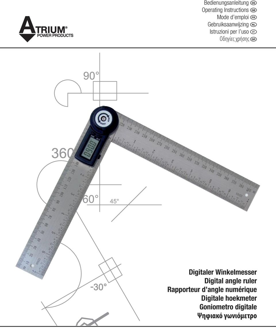 GR Digitaler Winkelmesser Digital angle ruler Rapporteur d angle