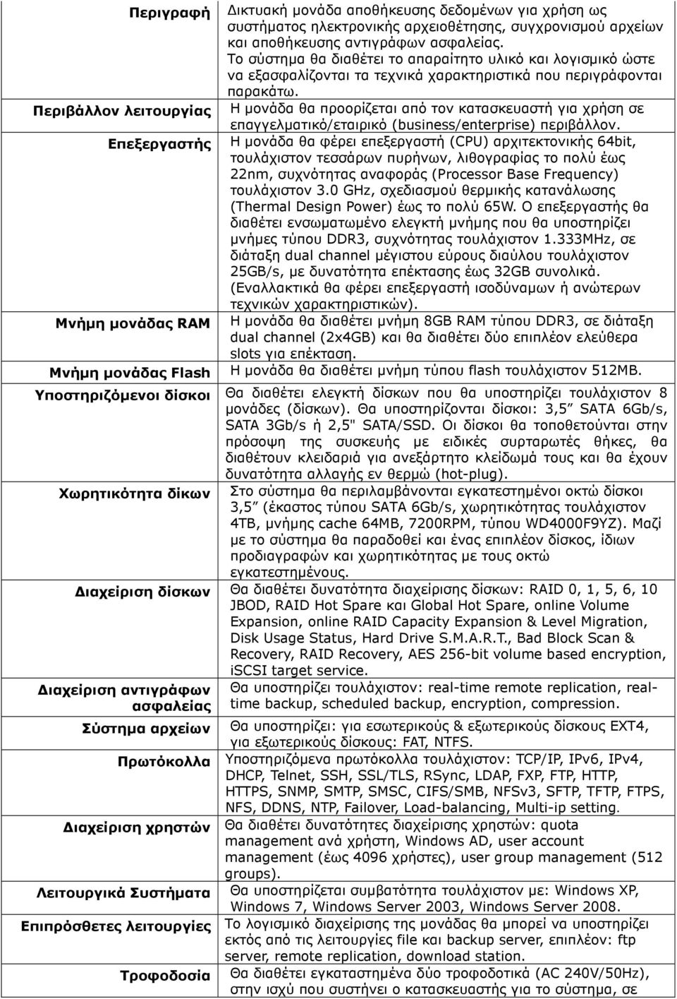 Περιβάλλον λειτουργίας Η µονάδα θα προορίζεται από τον κατασκευαστή για χρήση σε επαγγελµατικό/εταιρικό (business/enterprise) περιβάλλον.