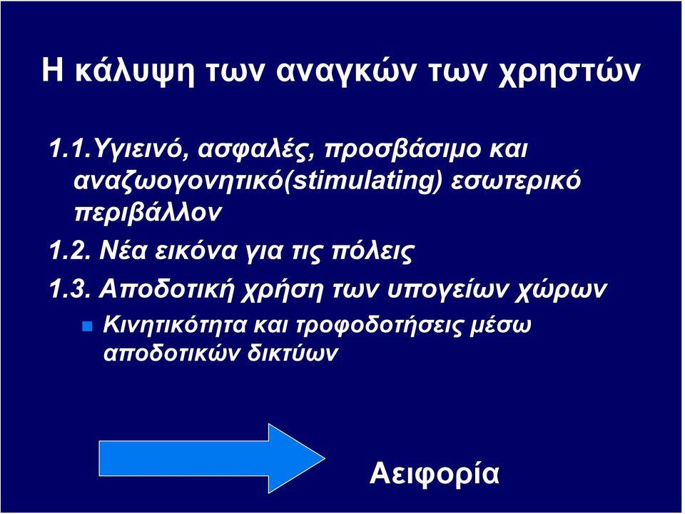 εσωτερικό περιβάλλον 1.2. Νέα εικόνα για τις πόλεις 1.3.