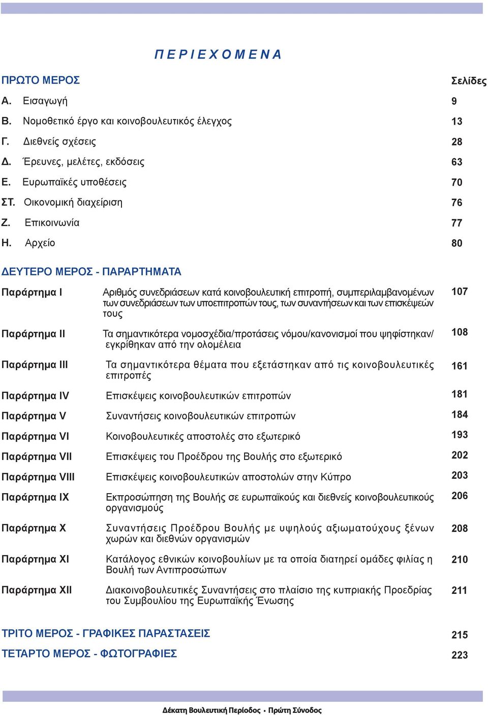 Αρχείο Σελίδες 9 13 28 63 70 76 77 80 ΔΕΥΤΕΡΟ ΜΕΡΟΣ - ΠΑΡΑΡΤΗΜΑΤΑ Παράρτημα Ι Παράρτημα ΙΙ Παράρτημα ΙΙΙ Παράρτημα IV Παράρτημα V Παράρτημα VI Παράρτημα VII Παράρτημα VIII Παράρτημα IX Παράρτημα Χ