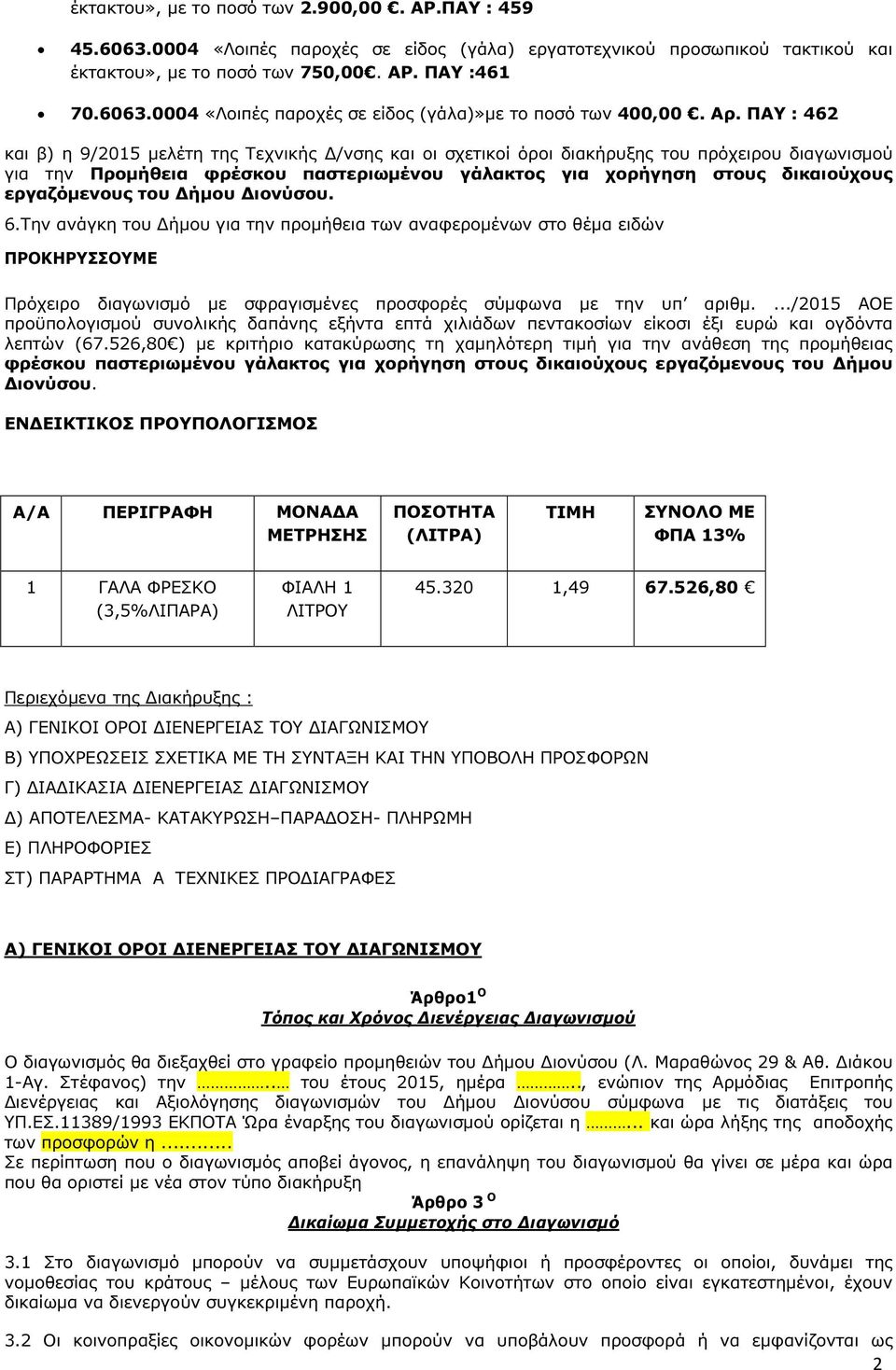 εργαζόµενους του ήµου ιονύσου. 6.Την ανάγκη του ήµου για την προµήθεια των αναφεροµένων στο θέµα ειδών ΠΡΟΚΗΡΥΣΣΟΥΜΕ Πρόχειρο διαγωνισµό µε σφραγισµένες προσφορές σύµφωνα µε την υπ αριθµ.