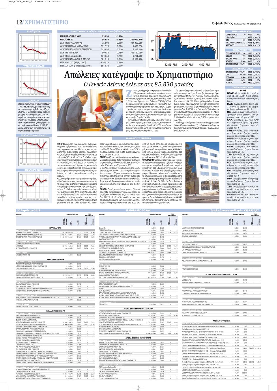 Η μετοχή της Ελληνικής Τράπεζας έκλεισε με όγκο συναλλαγών 6.962,80 ευρώ με την τιμή της μετοχής της να παραμένει αμετάβλητη.