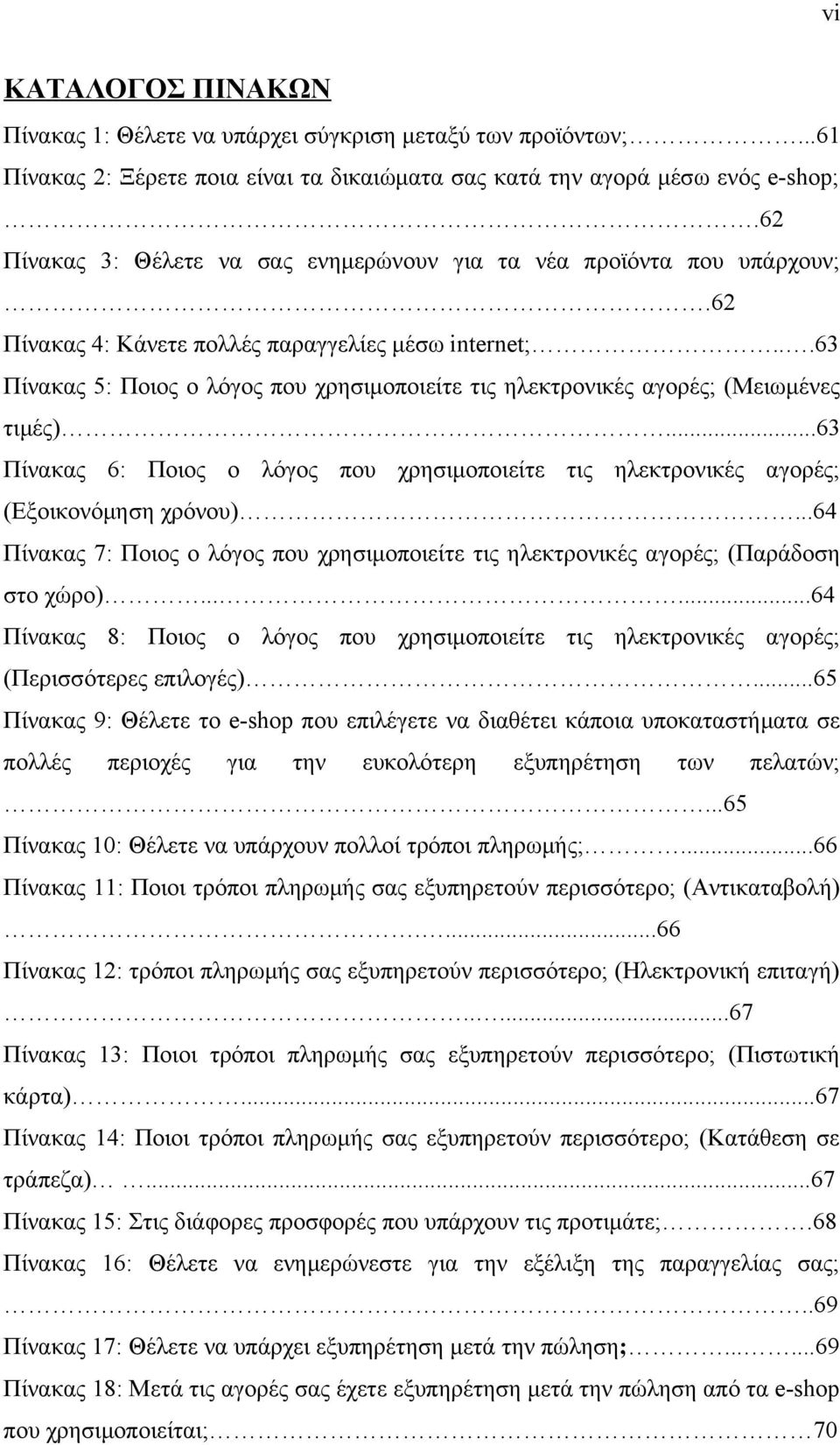 ..63 Πίνακας 5: Ποιος ο λόγος που χρησιμοποιείτε τις ηλεκτρονικές αγορές; (Μειωμένες τιμές)...63 Πίνακας 6: Ποιος ο λόγος που χρησιμοποιείτε τις ηλεκτρονικές αγορές; (Εξοικονόμηση χρόνου).