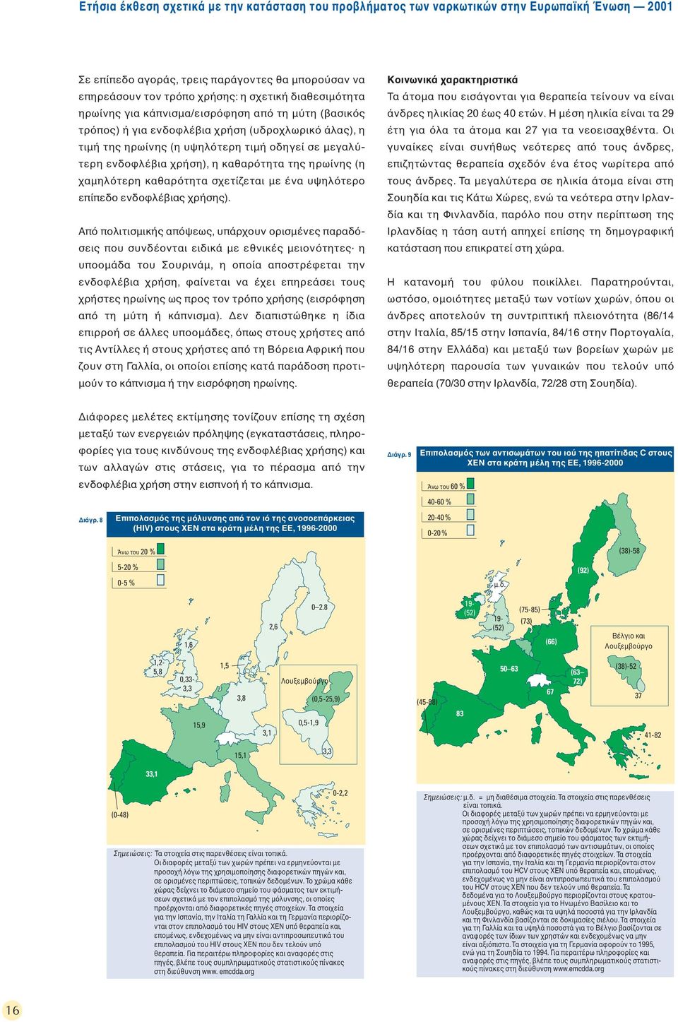 ηρωίνης (η χαµηλ τερη καθαρ τητα σχετίζεται µε ένα υψηλ τερο επίπεδο ενδοφλέβιας χρήσης).