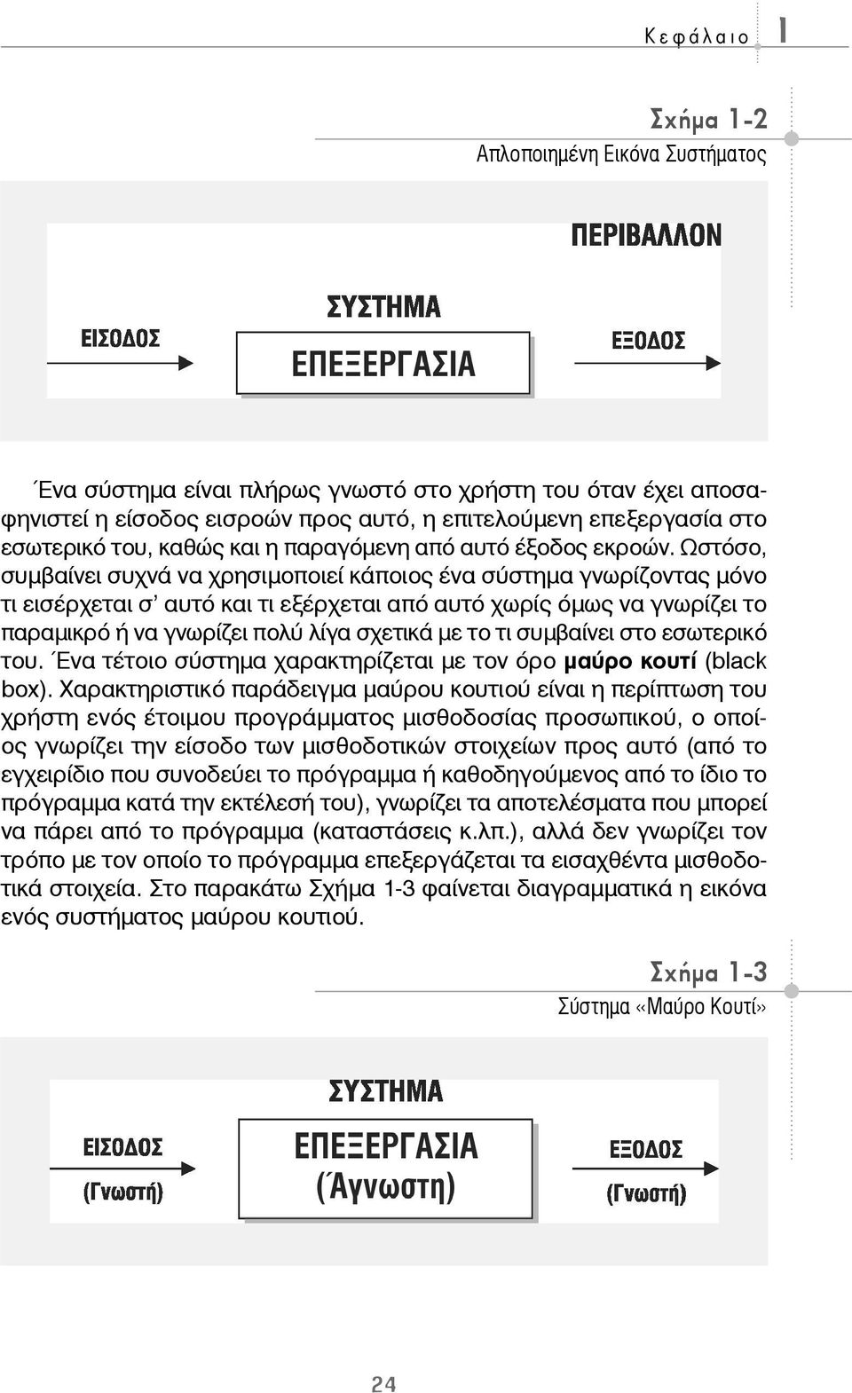 Ωστόσο, συμβαίνει συχνά να χρησιμοποιεί κάποιος ένα σύστημα γνωρίζοντας μόνο τι εισέρχεται σ αυτό και τι εξέρχεται από αυτό χωρίς όμως να γνωρίζει το παραμικρό ή να γνωρίζει πολύ λίγα σχετικά με το