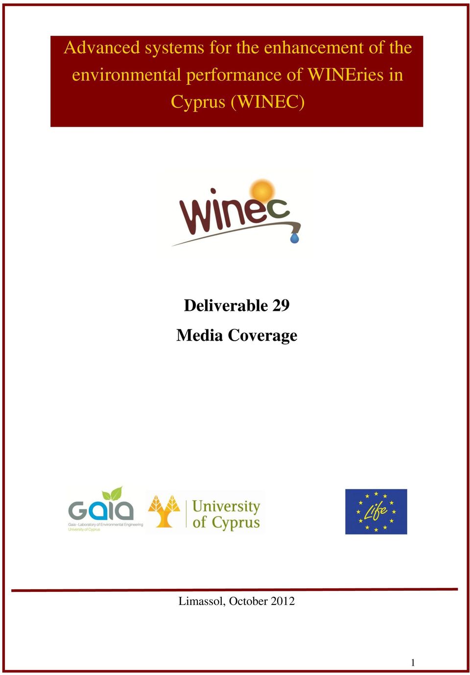 WINEries in Cyprus (WINEC) Deliverable