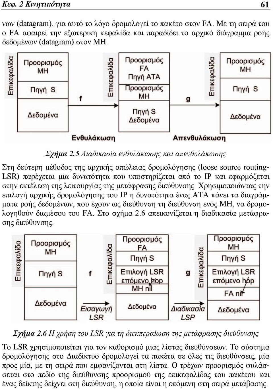 5 Διαδικασία ενθυλάκωσης και απενθυλάκωσης Στη δεύτερη μέθοδος της αρχικής απώλειας δρομολόγησης (loose source routing- LSR) παρέχεται μια δυνατότητα που υποστηρίζεται από το IP και εφαρμόζεται στην