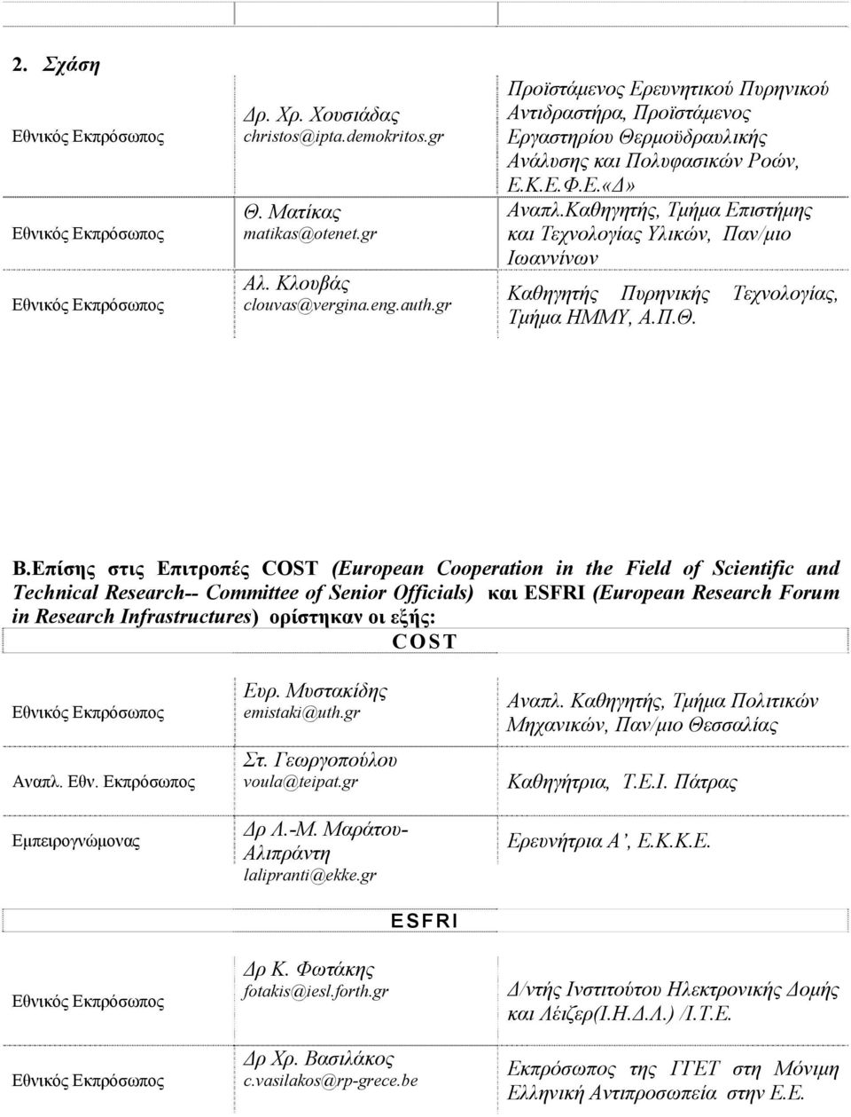 Καθηγητής, Τμήμα Επιστήμης και Τεχνολογίας Υλικών, Παν/μιο Ιωαννίνων Καθηγητής Πυρηνικής Τεχνολογίας, Τμήμα ΗΜΜΥ, Α.Π.Θ. Β.