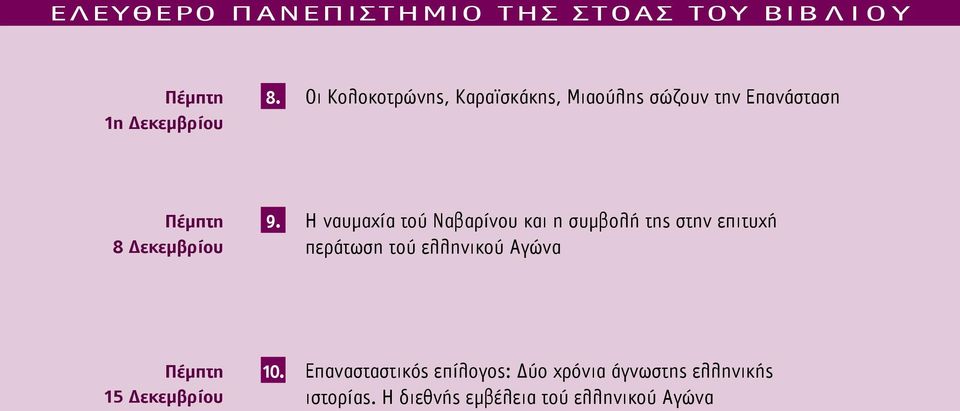 9. Η ναυμαχία τού Ναβαρίνου και η συμβολή της στην επιτυχή περάτωση τού