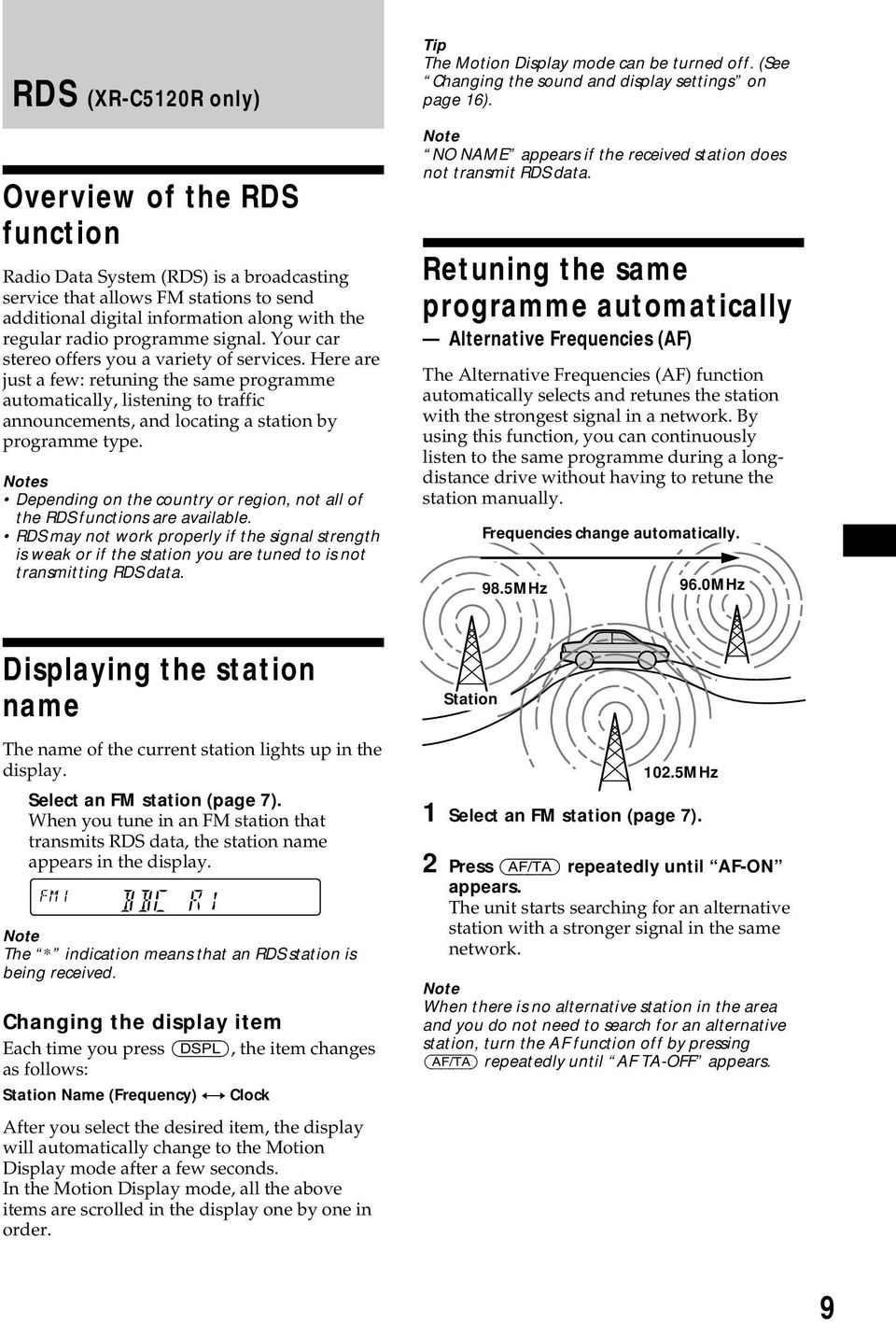 Here are just a few: retuning the same programme automatically, listening to traffic announcements, and locating a station by programme type.