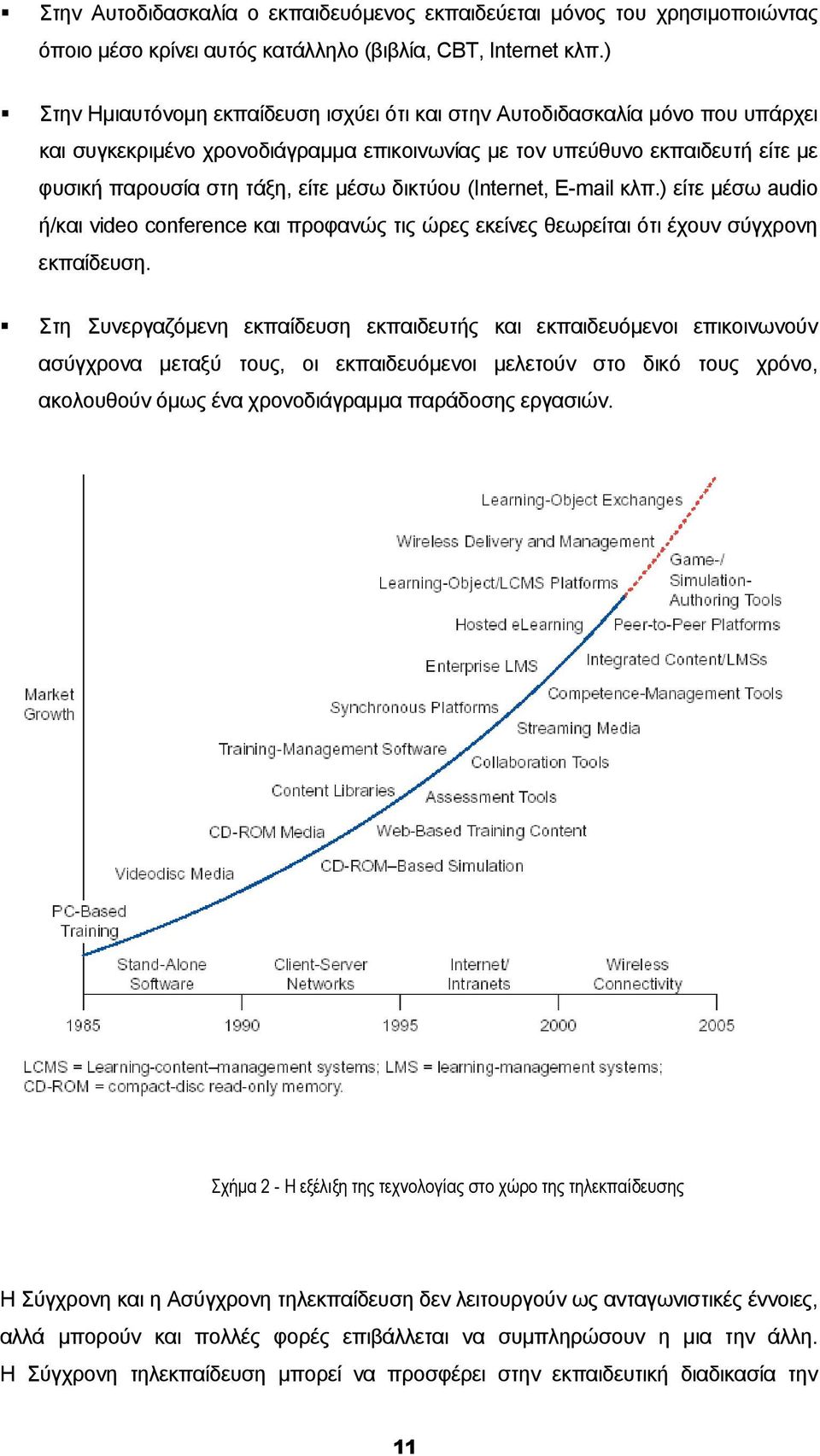 δικτύου (Internet, E-mail κλπ.) είτε µέσω audio ή/και video conference και προφανώς τις ώρες εκείνες θεωρείται ότι έχουν σύγχρονη εκπαίδευση.