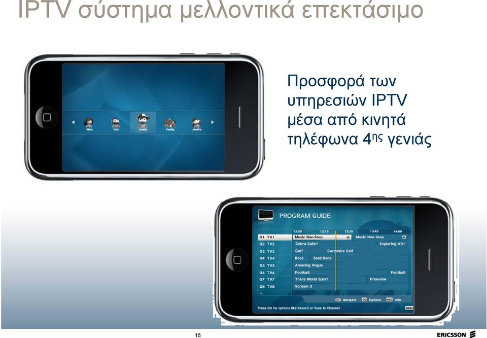 υπηρεσιών IPTV μέσα από